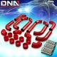 2.5 Turbo Front/side Mount Intercooler Red Aluminum 12pc Piping+hoses+clamps
