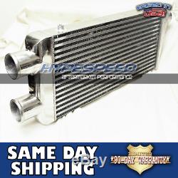 2-in-1 Twin Turbo Intercooler 3 Dual In/outlet Aluminum Front Mount FMIC