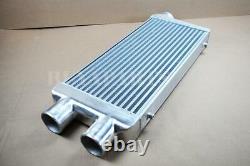 32.5x11.75x3 2 IN / 1 OUT TUBE& FIN ALUMINUM TWIN TURBO FRONT MOUNT INTERCOOLER