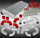 3 12 Pcs Piping Kit + Red Coupler + T-bolt Clamp+ Turbo Front Mount Intercooler
