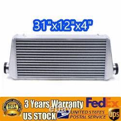 4 1000HP 31x12x4 Inch Aluminum I/O FMIC Front Mount Intercooler Core 5-50PSI