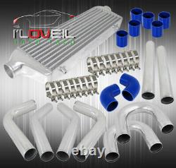 Bar/Plate Fmic Front Mount Intercooler + 2.5 Piping Kit + Blue Couplers + Clamp