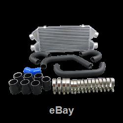 CXRacing Front Mount Intercooler Bolt On Kit For 90-96 Nissan 300ZX Black Pipes