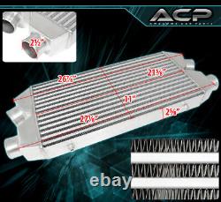 Dual Core 6061 Aluminum High Flow Front Mount Intercooler FMIC 30X11X3 In/Out
