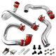Front Mount Aluminum Intercooler Piping Kit For Hyundai Genesis 2.0t Red 10-12