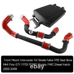 Front Mount Intercooler Kit For Seat Ibiza Mk4 Skoda Fabia VRS 1.9TDI PD130 Red