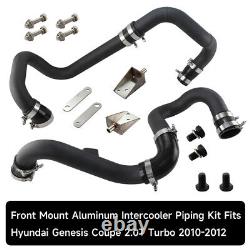 Front Mount Intercooler Piping Kit For Hyundai Genesis 2.0T Turbo 10-12 Black