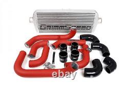 GrimmSpeed Front Mount Intercooler Kit Black Coated Inc. Red Piping For Subaru