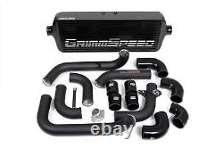 GrimmSpeed Front Mount Intercooler Kit Black Coated Inc. Red Piping For Subaru