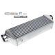 Polished Aluminum Front Mount Tube Fin Intercooler 27x9x4,3 Inlet/outlet