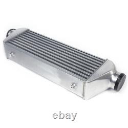 Polished Aluminum Front Mount Tube Fin Intercooler 27X9X4,3 Inlet/Outlet