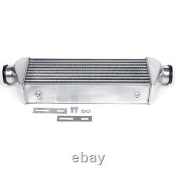 Polished Aluminum Front Mount Tube Fin Intercooler 27X9X4 Inlet / Outlet 3