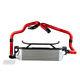 Turbo Xs Front Mount Intercooler (wrinkle Red Pipes) For Subaru 15+ Sti