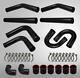 Universal Black Front Mount Intercooler U Piping Kit Withcouplers 8 Pieces 2.5