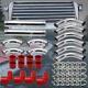 Universal 3 12pc Chrome Pipes Red Couplers Chrome Front Mount Intercooler Kit