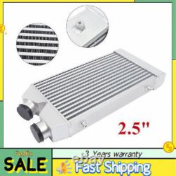 Universal Aluminum Intercooler Front Mount 2.5 Inlet & Outlet Same One Side USA