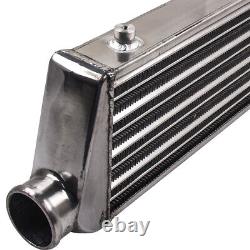 Universal Front Mount Aluminum Tube & Fin Intercooler 27X7X2.5 2.5 In/Outlet