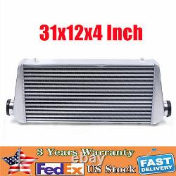 Universal Front Mount Intercooler 31x12x4 3 Inlet & Outlet Intercooler 1000HP