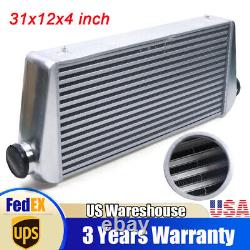 Universal Front Mount Intercooler 31x12x4 3 Inlet & Outlet Intercooler 1000HP