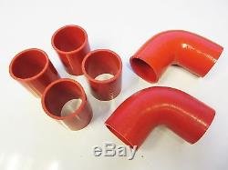 Universal Front Mount Intercooler Kit FMIC 57mm 2.25 RED HOSES 550x140x65 Core