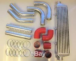 Universal Front Mount Intercooler Kit FMIC 63mm 2.5 RED HOSES 550x140x65 Core