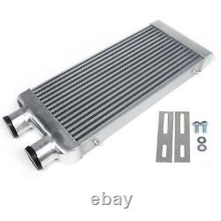 Universal Intercooler & Fin Front Mount 3 Inlet Outlet for Turbo Charger System