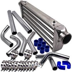 Universal Turbo Intercooler 27x7x2.5 & 2.5 Aluminum Pipe Tube & Couplers Set