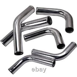 Universal Turbo Intercooler 27x7x2.5 & 2.5 Aluminum Pipe Tube & Couplers Set