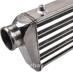 Universal Turbo Intercooler 27x7x2.5 & 2.5 Aluminum Pipe Tube & Couplers Set