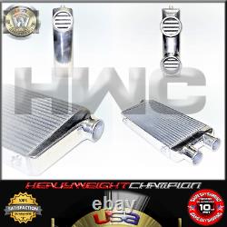 Universal Twin Turbo Intercooler 2-In 1-Out 32 x 12 x 3 Front mount Aluminum