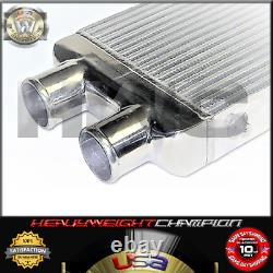 Universal Twin Turbo Intercooler 2-In 1-Out 32 x 12 x 3 Front mount Aluminum