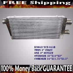YCZ-045B Twin 3 Inlet/One 3 Outlet Front Mount Intercooler Overszie 32x13x3